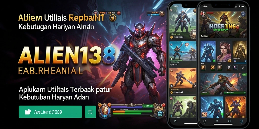 Tampilan utama ALIEN138 dengan akses mudah ke semua fitur utilitas.