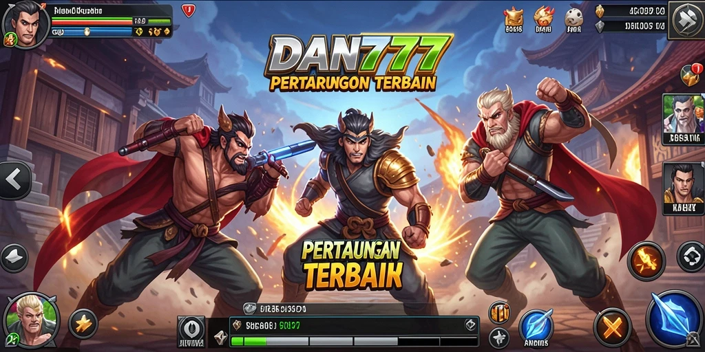 Screenshot menunjukkan pertarungan epik dalam game Fighting.