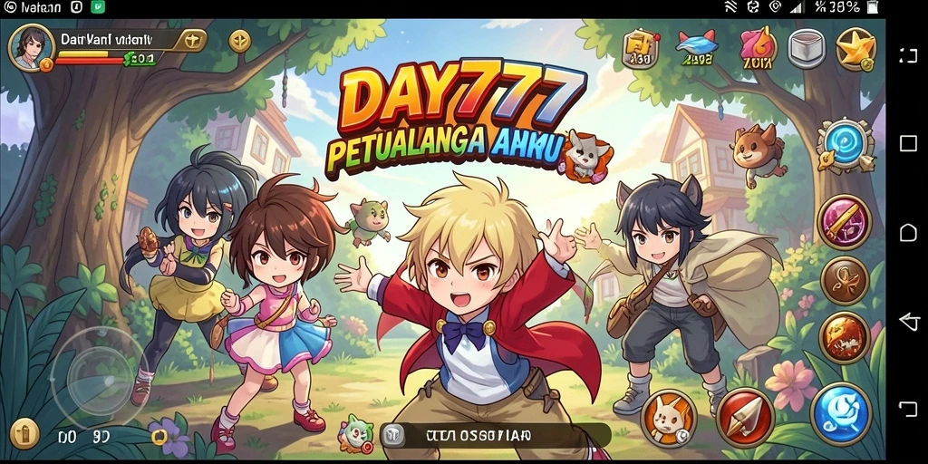 Tampilan seru dari gameplay <strong>DAY777</strong> dengan karakter anime yang menawan.