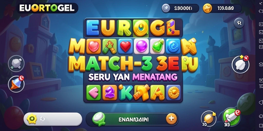 Tampilan menarik gameplay EUROTOGEL dengan keseruan Match-3.