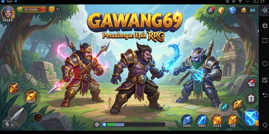 Tangkapan layar GAWANG69 menampilkan aksi pertarungan epik dalam dunia RPG.