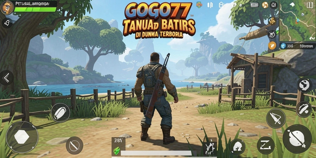 Screenshot gameplay GOGO77 menampilkan petualangan eksploratif di dunia terbuka.