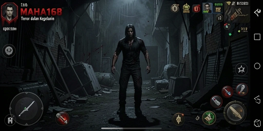 Screenshot gameplay menampilkan teror di kegelapan.