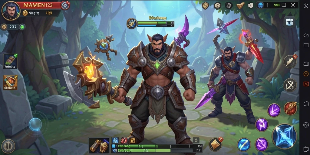 Tampilan gameplay mendebarkan dalam MAMEN123 dengan aksi ARPG yang intens.