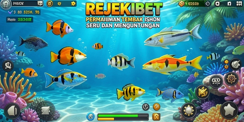 Tampilan gameplay menembak ikan yang seru dan penuh warna.