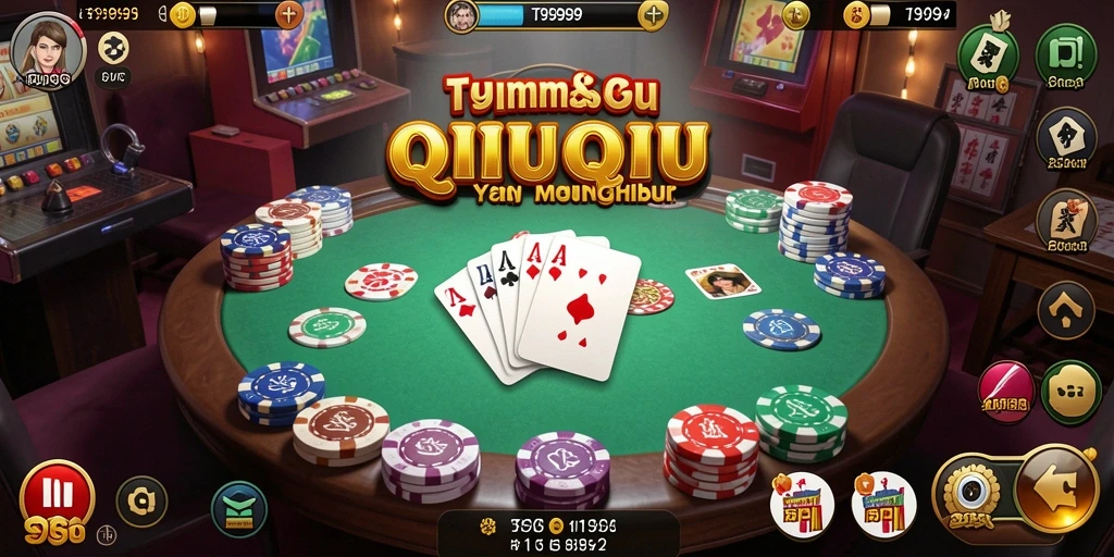 Tampilan gameplay menarik dalam T9999 yang menggambarkan keseruan QiuQiu.