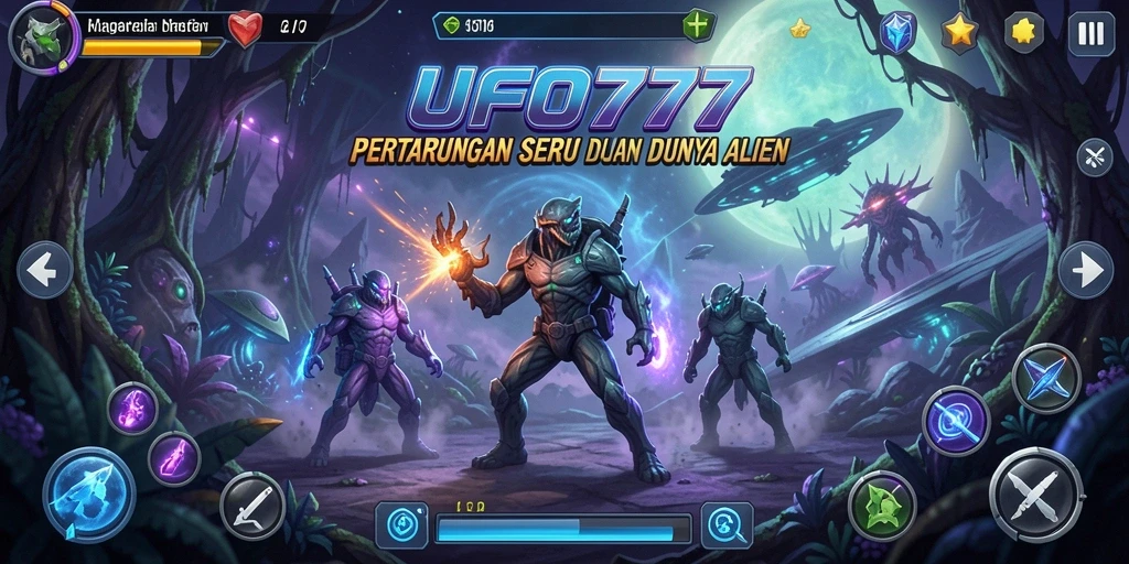 Tampilan menarik saat karakter bertarung dalam UFO777.
