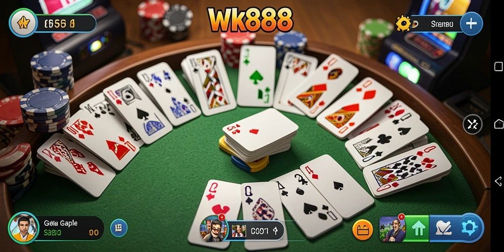 Tangkapan layar menunjukkan gameplay menarik Gaple di WK888.