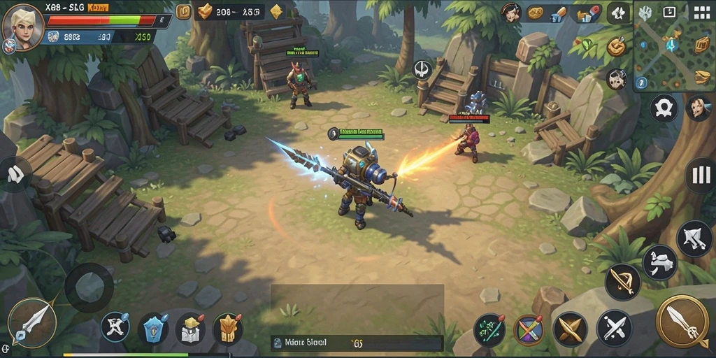Screenshot X88 menampilkan aksi pertempuran yang menegangkan di dunia SLG.